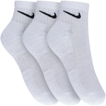 Kit de Meias Nike Everyday Cushion Ankle com 3 Pares - Adulto BRANCO