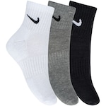 Kit de Meias Nike Everyday Cushion Ankle com 3 Pares - Adulto PRETO