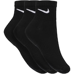 Kit de Meias Nike Everyday Cushion Ankle com 3 Pares - Adulto PRETO/BRANCO