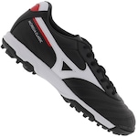 Chuteira Society Mizuno Morelia Classic AS TF - Adulto PRETO/BRANCO