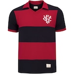 Camisa Polo do Vitória 1990 RetrôMania - Masculina Vermelho/Preto