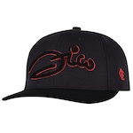 Boné Aba Curva do Flamengo Zico Supercap Bordado Frente - Snapback - Adulto PRETO