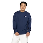 Blusão de Moletom Nike Sportswear Club Crew FT - Masculino AZUL ESCURO