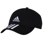 Boné Aba Curva adidas Basebal 3 Stripes Cotton Twil - Strapback - Adulto PRETO/BRANCO