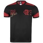 Camiseta do Flamengo Zico Retrô - Masculina PRETO/VERMELHO