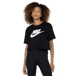 Blusa Cropped Nike Tee Sportswear Essential - Feminina PRETO/BRANCO