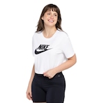 Blusa Cropped Nike Tee Sportswear Essential - Feminina BRANCO/PRETO