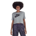 Blusa Cropped Nike Tee Sportswear Essential - Feminina CINZA/PRETO