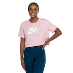 Blusa Cropped Nike Tee Sportswear Essential - Feminina ROSA/BRANCO