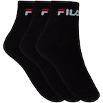 Kit de Meias Cano Médio Fila Tripack com 3 Pares - 34 a 38 - Adulto PRETO