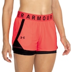 Shorts Under Armour Heatgear Play Up 2 In 1 - Feminino Vermelho/Preto