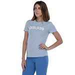 Camiseta adidas Logo Linear - Feminina AZUL CLARO