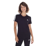 Camiseta adidas Essentials 3 Listras - Feminina PRETO/BRANCO