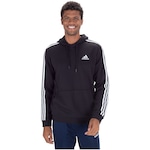 Blusão de Moletom com Capuz adidas 3S Logo - Masculino PRETO/BRANCO