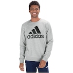 Blusão de Moletom sem Capuz adidas Essentials Logo - Masculino CINZA/PRETO