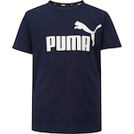 Camiseta Puma Essentials Logo Tee B - Infantil AZUL ESCURO