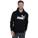 Blusão Puma com Capuz Masculino Essentials Big Logo PRETO