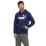 Blusão Puma com Capuz Masculino Essentials Big Logo AZUL ESCURO