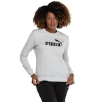 Blusão Puma Feminino Essentials Logo Crew FL CINZA