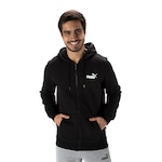 Jaqueta Puma com Capuz Essentials Small Logo FZ Hoodie FL - Masculina PRETO