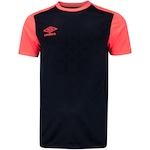 Camisa Umbro D-Four - Masculina Preto/Coral