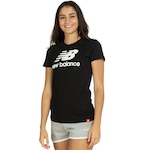 Camiseta New Balance Manga Curta Essentials - Feminina PRETO