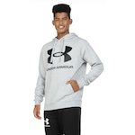 Blusa de Moletom Under Armour Masculina com Capuz Rival Fleece Big CINZA/PRETO