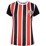 Camiseta do São Paulo 21 Change Braziline - Feminina PRETO/VERMELHO