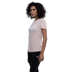 Camiseta Puma Manga Curta Essentials Logo - Feminina ROSA CLA/BRANCO