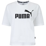 Blusa Feminina Manga Curta Cropped Puma Essentials Logo Tee BRANCO