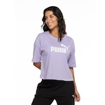 Blusa Feminina Manga Curta Cropped Puma Essentials Logo Tee ROXO