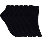 Kit Meia adidas Cano Baixo - 6 Pares - Adulto PRETO