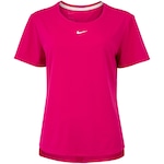 Camiseta Nike Manga Curta Dri-Fit One SS STD - Feminina Rosa Esc/Branco