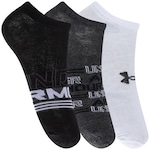 Kit de Meias Under Armour Cano Curto Essentials NS com 3 Pares - Adulto PRETO/BRANCO