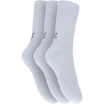 Kit de Meias Under Armour Cano Alto Core Cotton Crew Adulto - 3 Pares - 40 a 45 BRANCO