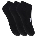 Kit de Meias Under Armour Core Cotton Low Cut com 3 Pares - Adulto PRETO