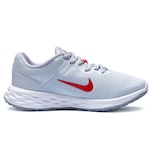 Tênis Nike Revolution 6 - Feminino CINZA CLA/VERMELHO