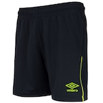 Calção Umbro TWR Pipe - Juvenil Preto/Amarelo Fluor