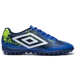 Chuteira Society Umbro Cosmic - Adulto AZUL/BRANCO