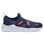 Tenis Puma Wired Run Slip On Ps Bdp Inf AZUL ESC/LARANJA