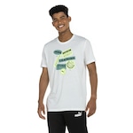 Camiseta Puma Manga Curta Perf Graphic Playful Illustrated Ss - Masculina BRANCO