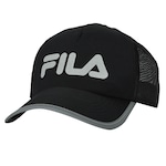 Boné Fila Aba Curva Strapback Trucker Performance - Adulto PRETO/PRATA