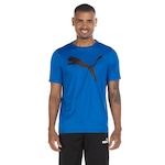 Camiseta Puma Manga Curta Active Big Logo - Masculina AZUL/PRETO