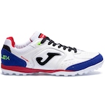 Chuteira Society Joma Top Flex Masc BRANCO/AZUL