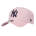 Boné New York Yankees MLB Aba Curva New Era 9Forty Snapback BON147 - Adulto ROSA ESCURO