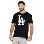 Camiseta Los Angeles Dodgers MLB Manga Curta Masculina Essentials PRETO