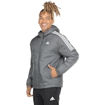 Jaqueta adidas com Capuz Outdoor - Masculina CINZA ESCURO/BRANCO