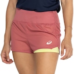 Short Feminino ASICS Duplo de Malha ROSA/AMARELO CLA