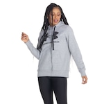 Blusa de Moletom Under Armour Feminina com Capuz Rival Fleece Log CINZA/PRETO