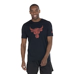 Camiseta Under Armour Manga Curta Project Rock Brah - Masculina PRETO/VERMELHO